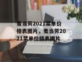 麦当劳2021菜单价格表图片，麦当劳2021菜单价格表图片
