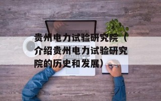 贵州电力试验研究院（介绍贵州电力试验研究院的历史和发展）
