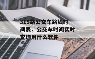 315路公交车路线时间表，公交车时间实时查询用什么软件