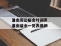 淮南周边庙会时间表，淮南庙会一览表最新