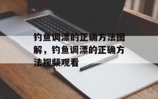 钓鱼调漂的正确方法图解，钓鱼调漂的正确方法视频观看