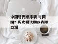 中国朝代顺序表 时间图？历史朝代顺序表顺口溜