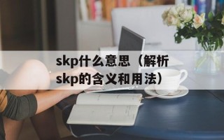 skp什么意思（解析skp的含义和用法）