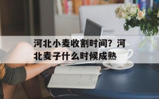 河北小麦收割时间？河北麦子什么时候成熟