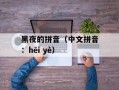 黑夜的拼音（中文拼音：hēi yè）