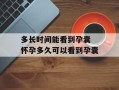 多长时间能看到孕囊 怀孕多久可以看到孕囊