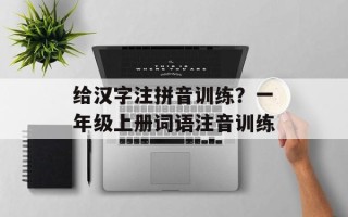 给汉字注拼音训练？一年级上册词语注音训练