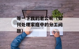 等一下我的老公呢（如何处理家庭中的分工问题）