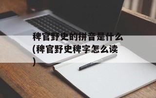 稗官野史的拼音是什么(稗官野史稗字怎么读)