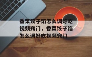 香菜饺子馅怎么调好吃视频窍门，香菜饺子馅怎么调好吃视频窍门