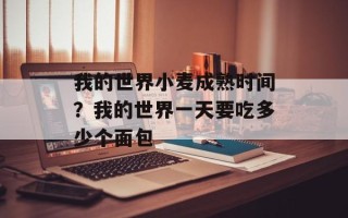 我的世界小麦成熟时间？我的世界一天要吃多少个面包