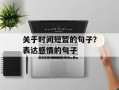 关于时间短暂的句子？表达感情的句子