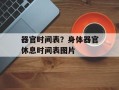 器官时间表？身体器官休息时间表图片