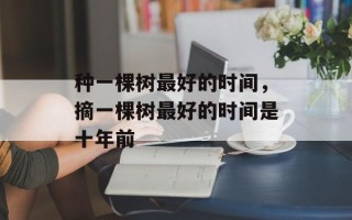种一棵树最好的时间，摘一棵树最好的时间是十年前