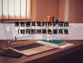 黑色垂耳兔的养护指南（如何照顾黑色垂耳兔）