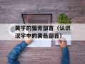 黄字的偏旁部首（认识汉字中的黄色部首）