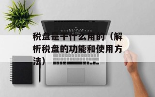 税盘是干什么用的（解析税盘的功能和使用方法）