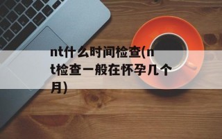 nt什么时间检查(nt检查一般在怀孕几个月)