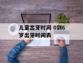 儿童出牙时间 0到6岁出牙时间表