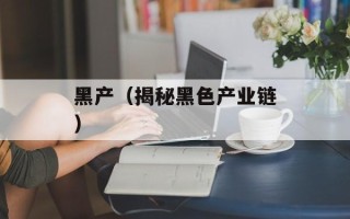 黑产（揭秘黑色产业链）