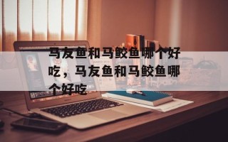 马友鱼和马鲛鱼哪个好吃，马友鱼和马鲛鱼哪个好吃