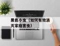 黑色小虫（如何有效消灭家庭害虫）
