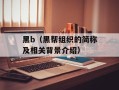 黑b（黑帮组织的简称及相关背景介绍）