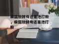 麻圆放酵母还是泡打粉，麻圆放酵母还是泡打粉