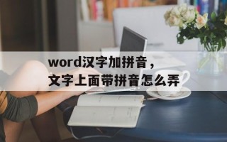 word汉字加拼音，文字上面带拼音怎么弄