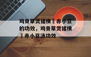 鸡骨草煲猪横脷赤小豆的功效，鸡骨草煲猪横脷赤小豆汤功效