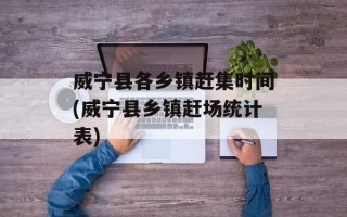 威宁县各乡镇赶集时间(威宁县乡镇赶场统计表)