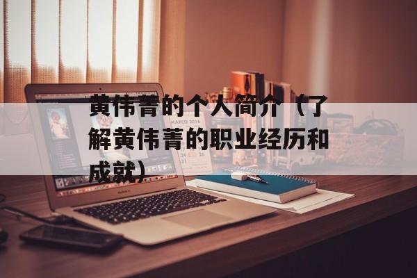 黄伟菁的个人简介（了解黄伟菁的职业经历和成就）-第1张图片-